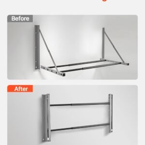 wall mounted folding tire rack, 32" 48" adjustable tire rack, q235 heavy duty steel tire storage rack for r14 r20 inch standard tires, max 300lbs load capacity for garage workshop repair shop
