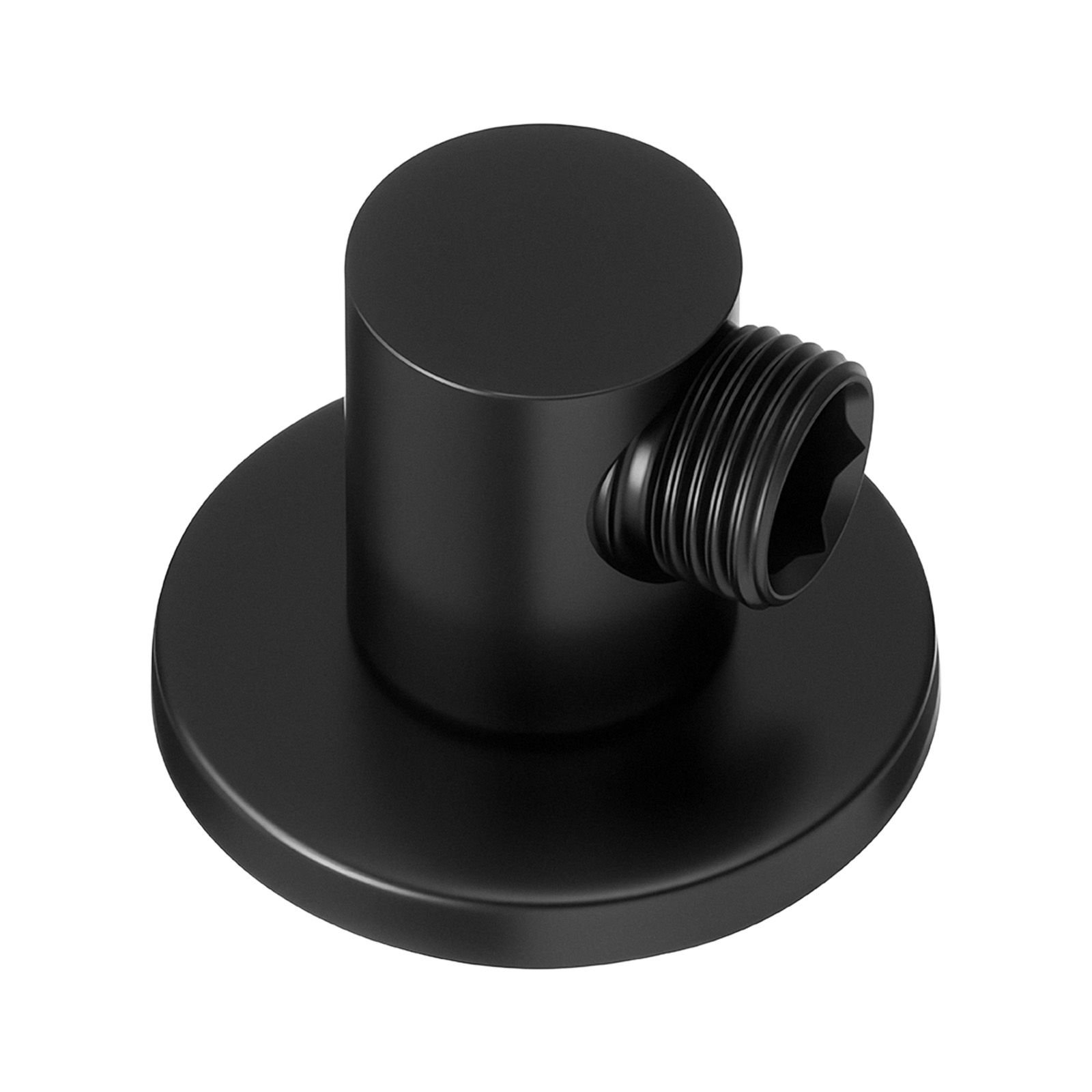 wall mounted supply elbow, wall supply elbow with o ring flange, tapered 1/2" npt female inlet, solid brass wall union, round walls union water supplying, matte black finish, 1/2" ips