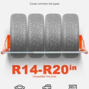 wall mounted tire rack, 31" 56" adjustable tire rack, q235 heavy duty steel tire storage rack for r14 r20 inch standard tires, max 400lbs load capacity, ideal for garage workshop repair shop