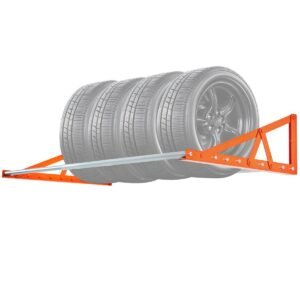 wall mounted tire rack, 31" 56" adjustable tire rack, q235 heavy duty steel tire storage rack for r14 r20 inch standard tires, max 400lbs load capacity, ideal for garage workshop repair shop