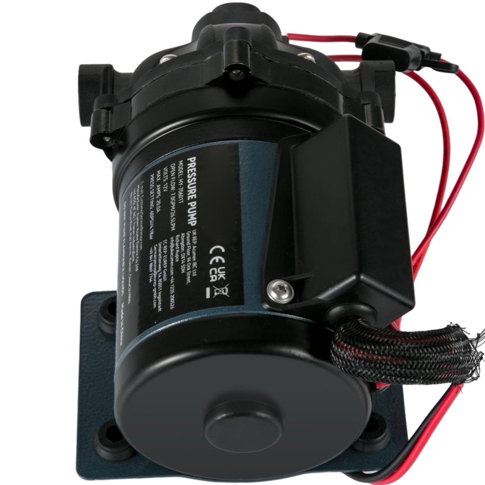 washdown pump, 12v dc, 7 gpm 60 psi, max. 10 ft lift self priming water pump, with epdm valve, universal salt water strainer & female/male thread, for rv, marine deck, yacht