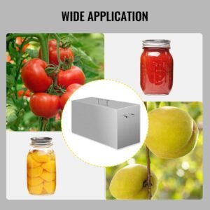 water bath canner, 15 quart stove top canner pot, boiling water canners with 2 canning racks, 304 food grade stainless steel large stock pot, flat bottom brushed canner, holds 15 quart jars