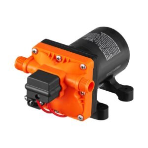 water diaphragm pump, 12v dc, 3.5 gpm flow, 55 psi rated pressure (40 80 psi adjustable), 1/2" mnpt self priming sprayer pump with pressure switch for rv camper marine boat lawn, fcc certified