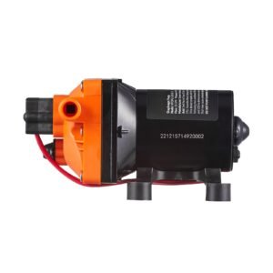 water diaphragm pump, 12v dc, 3.5 gpm flow, 55 psi rated pressure (40 80 psi adjustable), 1/2" mnpt self priming sprayer pump with pressure switch for rv camper marine boat lawn, fcc certified