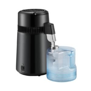 water distiller, 4l 1.05 gallon pure water purifier filter for home countertop, 750w distilled water maker, stainless steel interior distiller water making machine to make clean water, black