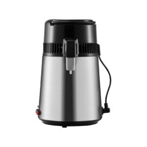 water distiller, 4l 1.05 gallon pure water purifier filter for home countertop, 750w distilled water maker, stainless steel interior distiller water making machine to make clean water, silvery