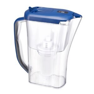Water Filter Pitcher, 9 Cup 5-stage Water Filter Dispenser, Fast Filtration System with Filter Change Indicator, No BPA, Lasts 3 Months or 40 Gallons, Reduces Limescale, Lead, Chlorine, Odors