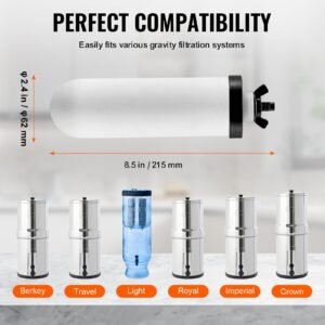 water filters replacement, purification elements, ceramic replacement filters, easy to replace water filter, gravity water filter system, compatible with most brands, pack of 2, white