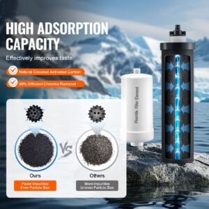 water filters replacement, purification elements, replacement filters, gravity water filter system, compatible with most brands, pack of 4 (2 activated carbon filter + 2 defluorination filter)