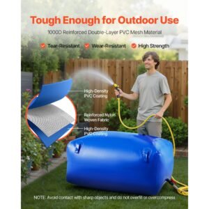 water storage bladder 105.7 gallon large capacity water bag, portable & collapsible soft waters container, leakproof & tear resistant pvc emergency waters storage tank for rv truck & outdoor use
