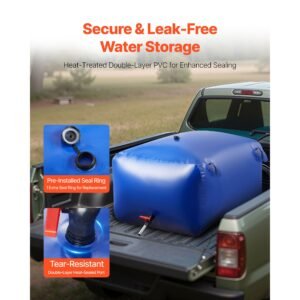 water storage bladder 105.7 gallon large capacity water bag, portable & collapsible soft waters container, leakproof & tear resistant pvc emergency waters storage tank for rv truck & outdoor use