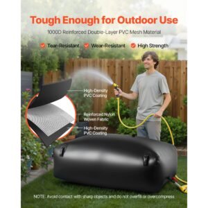 water storage bladder 142.7 gallon large capacity water bag, portable & collapsible soft waters container, leakproof & tear resistant pvc emergency waters storage tank for rv truck & outdoor use