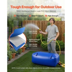 water storage bladder 30 gallon large capacity water bag, portable & collapsible soft waters container, leakproof & tear resistant pvc emergency waters storage tank for rv truck & outdoor use