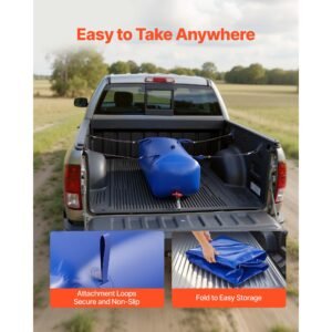water storage bladder 30 gallon large capacity water bag, portable & collapsible soft waters container, leakproof & tear resistant pvc emergency waters storage tank for rv truck & outdoor use