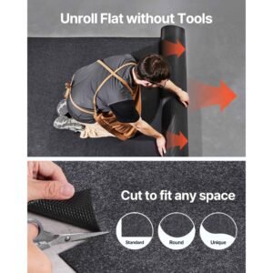 waterproof garage floor mat for under car, 3'x5' compact size heavy duty containment mat with strong grip, protects garage floor from water, mud and oil, for garages,greenhouses,entrance