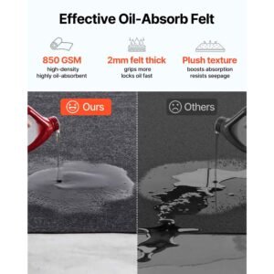 waterproof garage floor mat for under car, non slip 6.6'x8.5' compact size heavy duty containment mat, protects garage floor from water, mud and oil, for garages,greenhouses,entrance