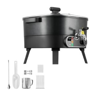 Wax Melter for Candle Making, 6.3 Qts, Fast and Even Heating, with Easy Pour Spout and Temperature Control, Grooved Base for Non-Stick and Smooth Flow, Wax Melting Pot for Making Candles Soaps
