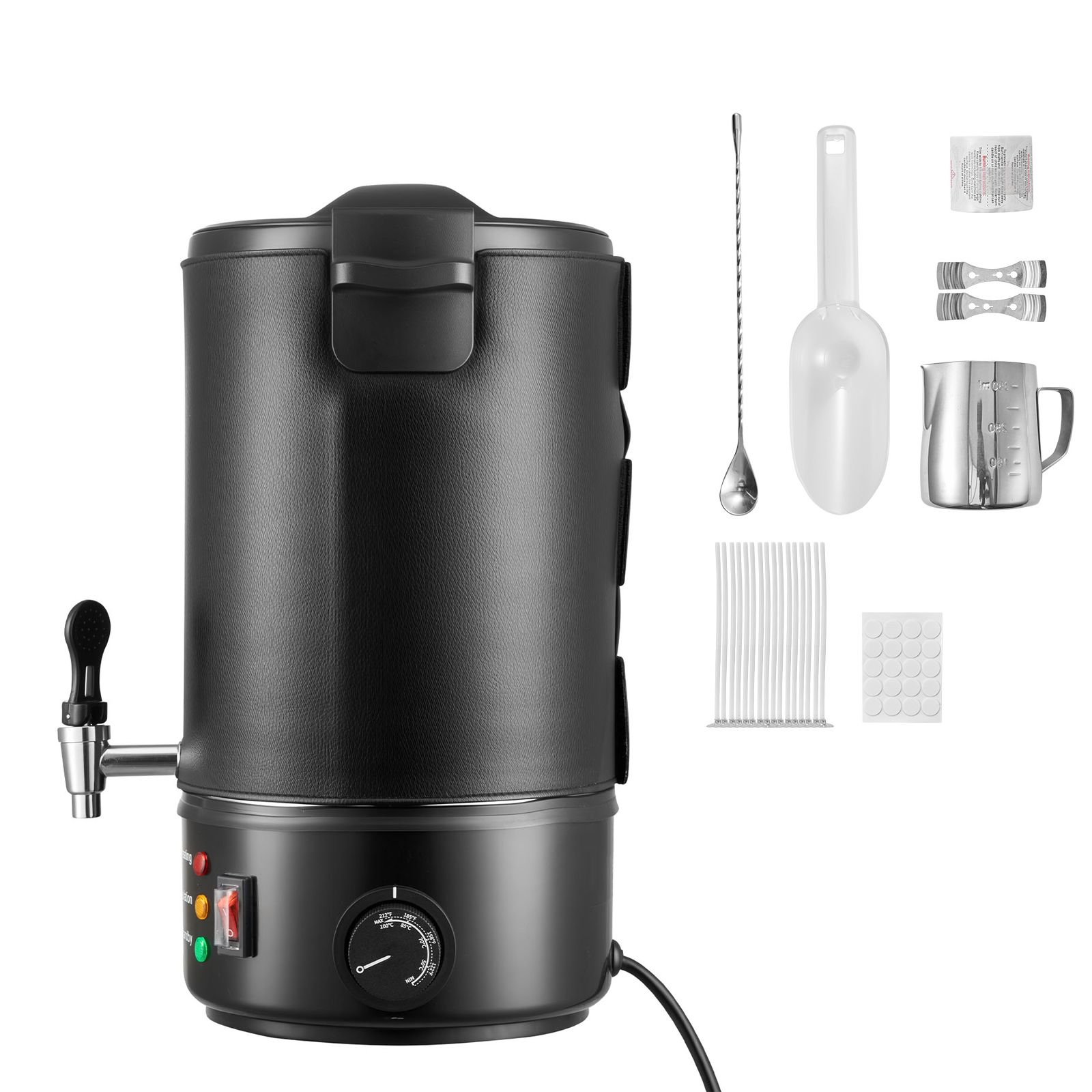 wax melter for candle making, 8.5 qts, fast and even heating, with easy pour spout and temperature control, grooved base for non stick and smooth flow, wax melting pot for making candles soaps