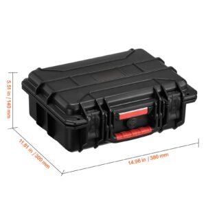 weatherproof hard case, heavy duty protective dry box case with pre cut foam, and retractable pull handles for travel, hunting, military, tactical, ip67 waterproof case for cameras (40x32x16.6)