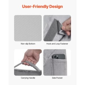 wedge pillow for sleeping, 4 pcs adjustable orthopedic bed wedge set, support arm leg neck shoulder, post surgery pillow for back pain, acid reflux, snoring relief, sitting up in bed, dark grey