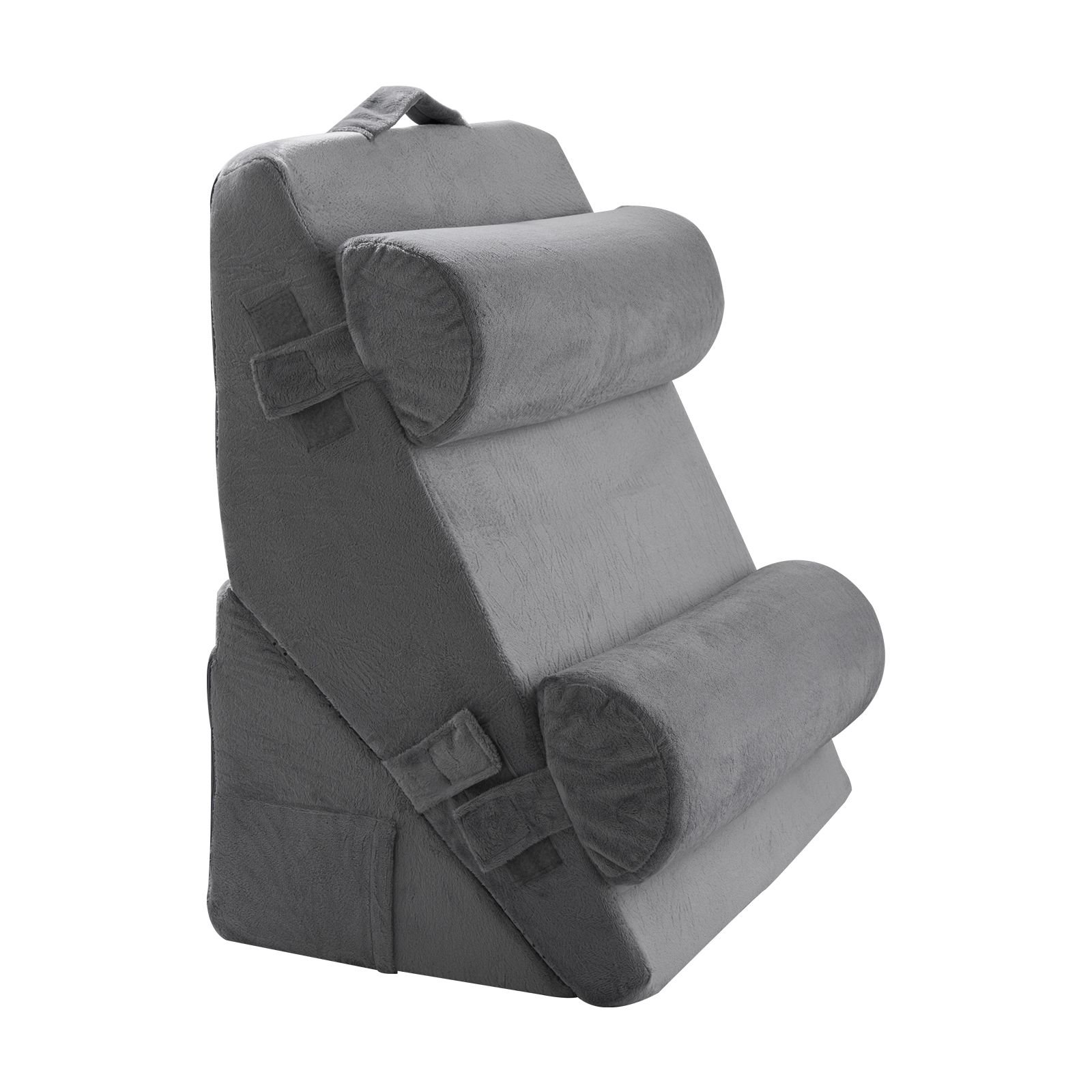 wedge pillow for sleeping, 4 pcs adjustable orthopedic bed wedge set, support arm leg neck shoulder, post surgery pillow for back pain, acid reflux, snoring relief, sitting up in bed, dark grey
