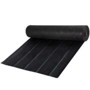 Weed Barrier Landscape Fabric, 5 x 250 ft, 5 Oz Premium Woven Ground Cover Heavy Duty PP Material & Easy Setup, Single-Layer for Outdoor Garden, Lawn, Driveway, Black
