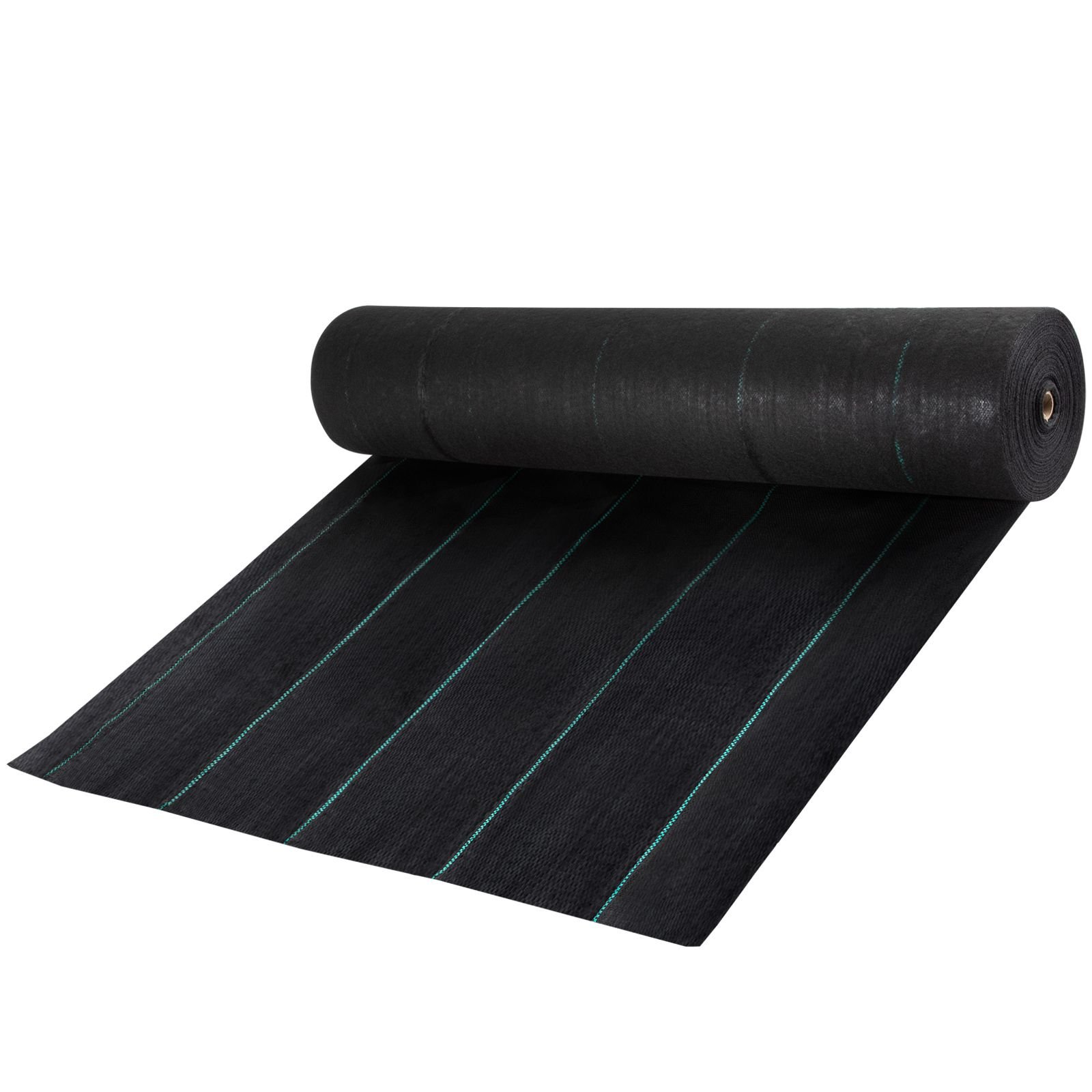 weed barrier landscape fabric, 5 x 250 ft, 5 oz premium woven ground cover heavy duty pp material & easy setup, single layer for outdoor garden, lawn, driveway, black