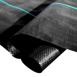 weed control fabric 6ft x 300ft geo textile fabric heavy duty woven ground cover for commercial greenhouse, yard, garden barrier cloth blocker mat