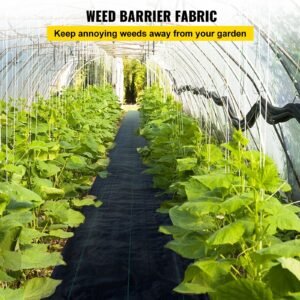 weed control fabric 6ft x 300ft geo textile fabric heavy duty woven ground cover for commercial greenhouse, yard, garden barrier cloth blocker mat