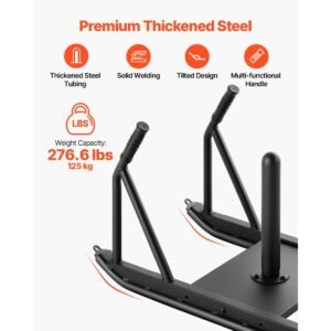 weight sled, steel power sled, fitness strength training sleds for athletic exercise speed improvement, workout fitness equipment with handle, compatible with 1/2 in weight plates, black