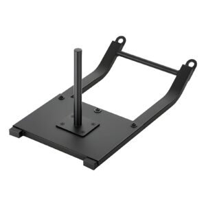 weight sled, steel power sled, fitness strength training sleds for athletic exercise speed improvement, workout fitness equipment with harness, compatible with 1/2 in weight plates, black