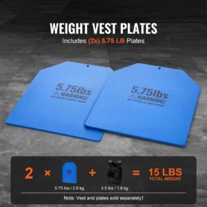 weight vest plates, 5.75 lb pairs, premium steel weighted plates, contoured ergonomic fit – wods, additional weight for weight vests, for strength training, running, fitness, heavy workouts