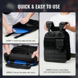 weight vest plates, 5.75 lb pairs, premium steel weighted plates, contoured ergonomic fit – wods, additional weight for weight vests, for strength training, running, fitness, heavy workouts