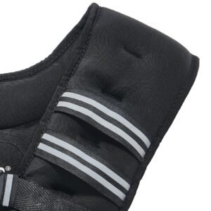 weighted vest, 30 lbs weight vest with reflective stripe, adjustable buckle body weight vest for men women, workout equipment for strength training, running, jogging, fitness, and weight loss