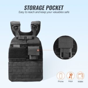weighted vest, 40lb weight vest, adjustable body weight jacket for men women, workout equipment for strength and endurance training, running, jogging, walking, fitness, and weight loss