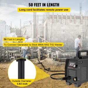 welder extension cord 40amp 50ft 250v, welding power cord with nema 6 50 plug 8 gauge 3 prong for mig,lincoln,plasma,miller,tig tested to ul standards