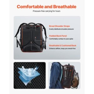 welding backpack, 33l welder backpack with insulated bag & helmet bag, 600d polyester extreme gear pack for tools and helmet, multi purpose gear storage bag for welding, outdoor camping, hiking