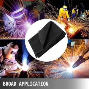 welding blanket, 10 x 10 foot fiberglass blanket, up to 550 celsius heat resistant fire retardant blanket with premium brass grommets