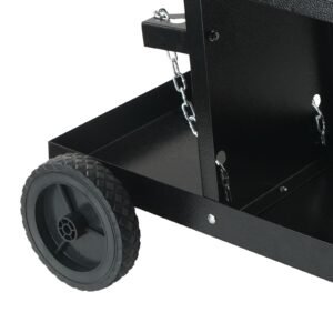Welding Cart, 3-Tier Welder Cart Heavy Duty with 400 Lbs Weight Capacity, 360° Swivel Wheels, Tank Storage Safety Chains, Rolling MIG Welder Cart for TIG, ARC, MMA, Plasma Cutter Welding Machine