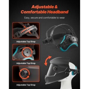 welding helmet auto darkening, 3.94" x 2.34" true color welding hood, solar powered welder mask with 4 arc sensors, wide shade 4/5 9/9 13 for tig mig arc weld grinding cutting metis series