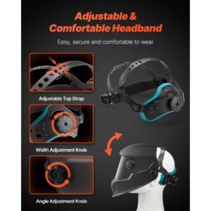 welding helmet auto darkening, 3.94" x 3.15" true color welding hood, solar powered welder mask 4 arc sensors, wide shade 4/5 9/9 13 for tig mig weld cutting grinding application metis series