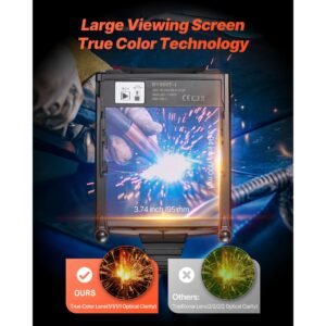 welding helmet auto darkening, 3.94" x 3.74" true color welding hood, 1/1/1/1 solar powered welder mask 4 arc sensors, wide shade 4/5 9/9 13 for tig mig arc weld grinding cutting metis series