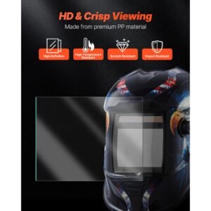welding helmet outer cover lens, 20pcs 4.76" x 4.65" outside replacement lens, filter protective clear covers compatible with crius/metis series auto darkening welding helmets