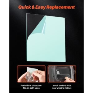 welding helmet outer cover lens, 20pcs 4.76" x 4.65" outside replacement lens, filter protective clear covers compatible with crius/metis series auto darkening welding helmets