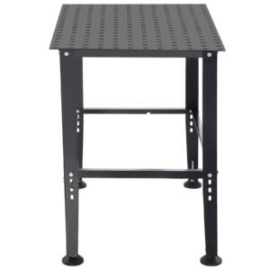 welding table 36" x 24", 800lbs capacity welding workbench table, heavy duty work bench with 0.63" fixture holes and non slip foot pads for welding assembly repair works