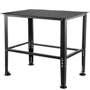 welding table 36" x 24", 800lbs capacity welding workbench table, heavy duty work bench with 0.63" fixture holes and non slip foot pads for welding assembly repair works