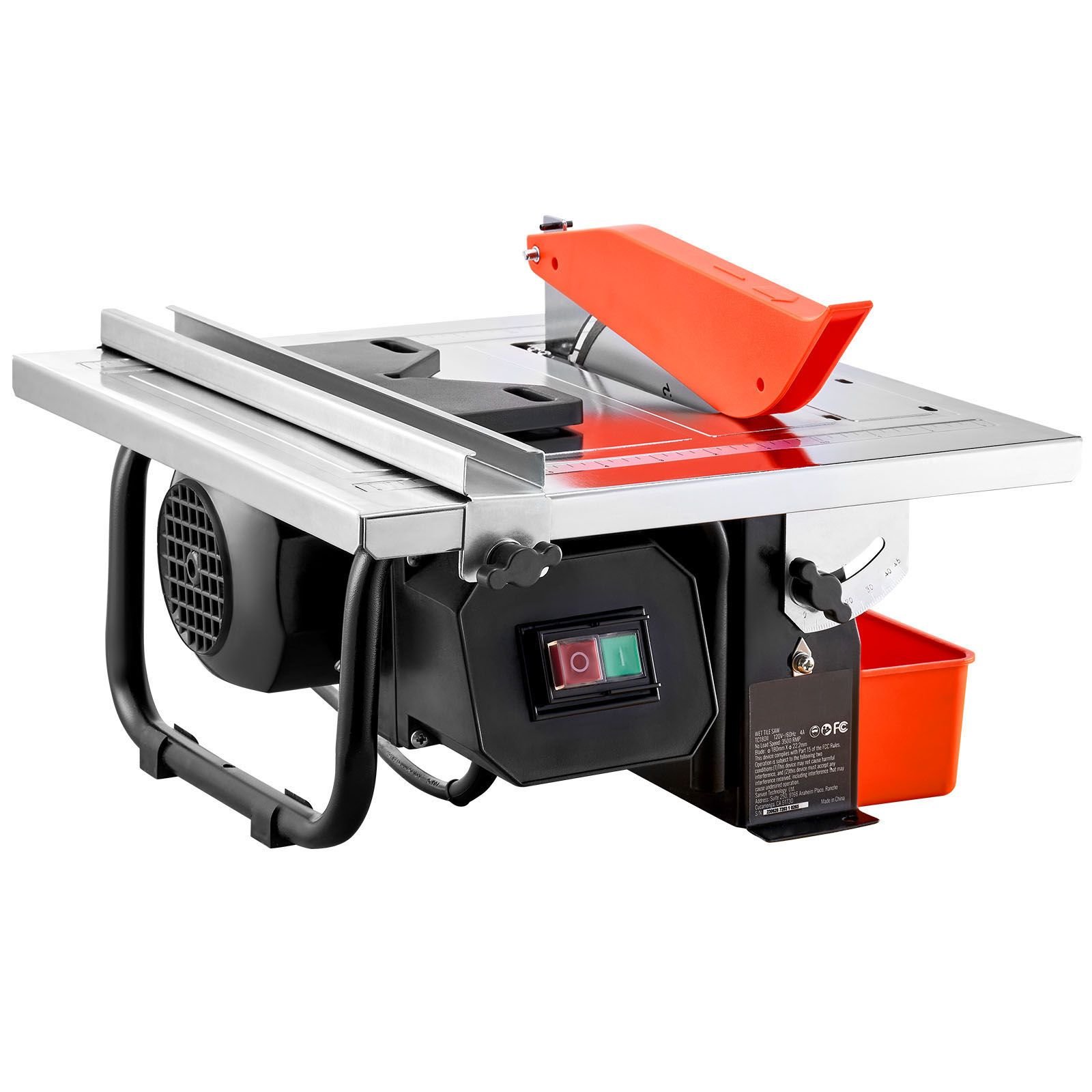 wet tile saw, 7 inch 65mn steel blade, 3500 rpm induction motor, tile cutter wet saw with water reservoir, 0 45 degrees miter angle for cutting tiles and stones, for diy enthusiasts