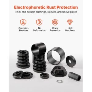 wheel bearing press kit, 23 pcs fwd bearing puller tools, for front wheel drive bearing removal and installation, wheel bearing tool with sliding screw, bushings, sleeve plates, storage case