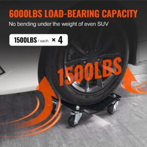 wheel dolly, 6000 lbs/2722 kg car moving dolly, wheel dolly car tire stake set of 4 piece, heavy duty car tire dolly cart moving cars, trucks, trailers, motorcycles, and boats