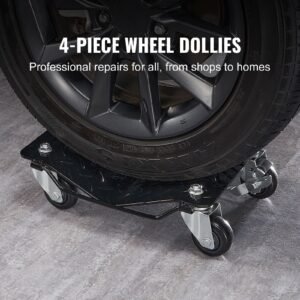 Wheel Dolly, 6000 lbs/2722 kg Car Moving Dolly, Wheel Dolly Car Tire Stake Set of 4 Piece, Heavy-duty Car Tire Dolly Cart Moving Cars, Trucks, Trailers, Motorcycles, and Boats